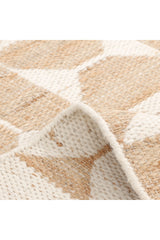 Elle Hand Woven Contemporary Geometric Ivory Area Rug Ivory