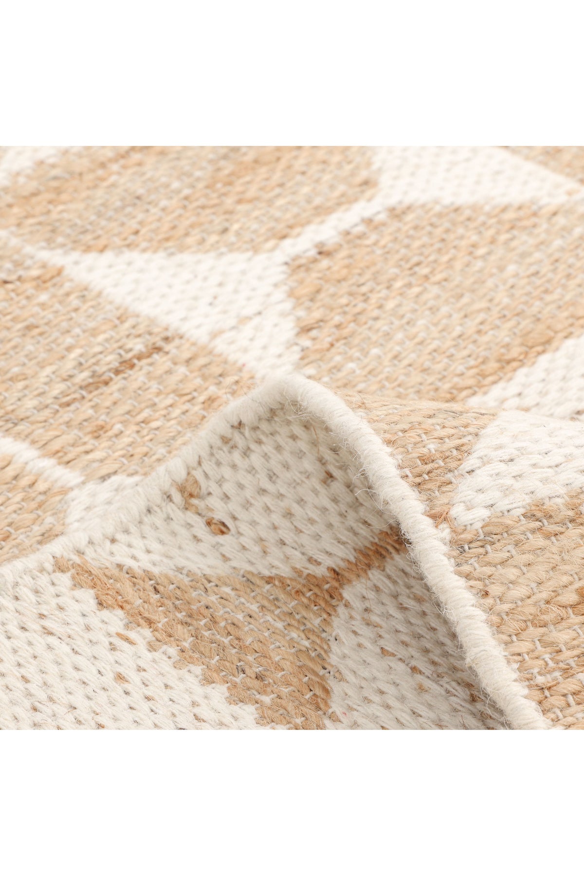 Elle Hand Woven Contemporary Geometric Ivory Area Rug Ivory
