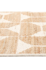 Elle Hand Woven Contemporary Geometric Ivory Area Rug Ivory