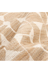 Elle Hand Woven Contemporary Geometric Ivory Area Rug Ivory