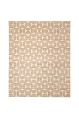 Elle Hand Woven Contemporary Geometric Ivory Area Rug Ivory