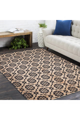 Edith Hand Woven Contemporary Floral Brown Area Rug Brown