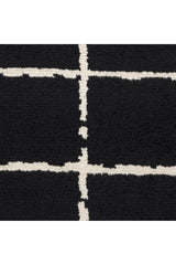 Paris Hand Knotted Bohemian Moroccan Black Area Rug Black
