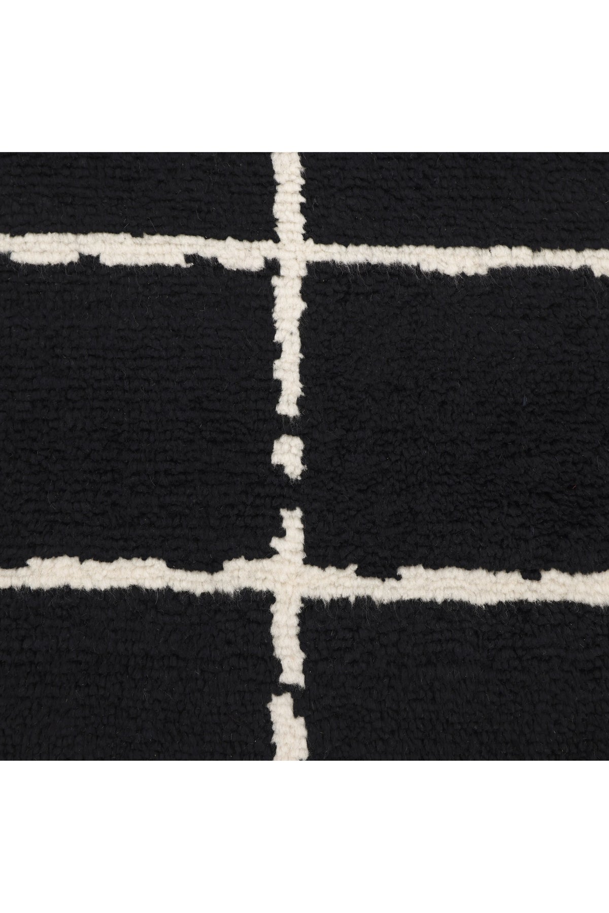 Paris Hand Knotted Bohemian Moroccan Black Area Rug Black