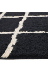 Paris Hand Knotted Bohemian Moroccan Black Area Rug Black