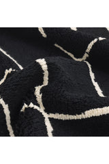 Paris Hand Knotted Bohemian Moroccan Black Area Rug Black