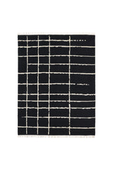 Paris Hand Knotted Bohemian Moroccan Black Area Rug Black