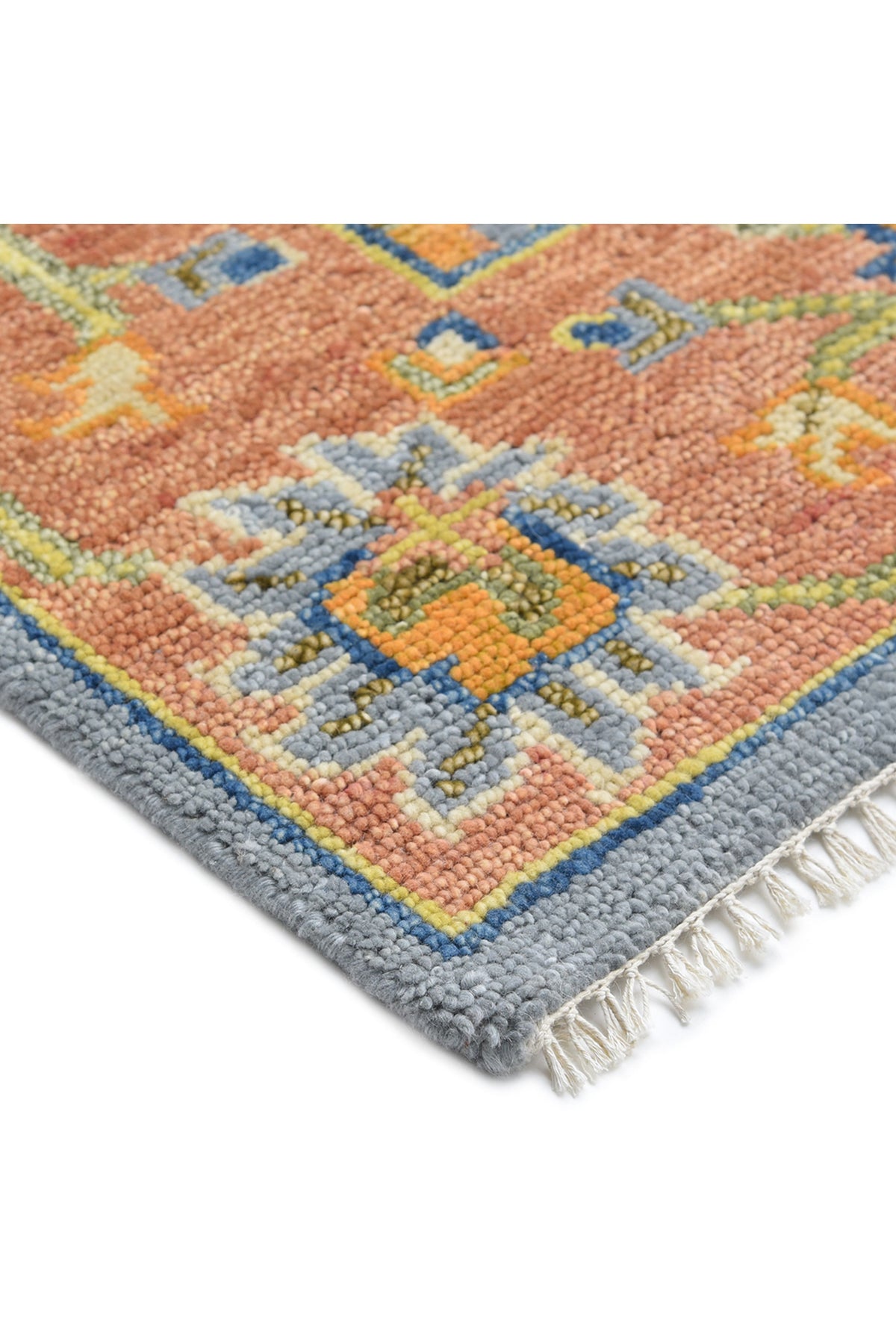 Liza Hand Knotted Contemporary Floral Light Gray Area Rug Light Gray