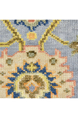 Liza Hand Knotted Contemporary Floral Light Gray Area Rug Light Gray