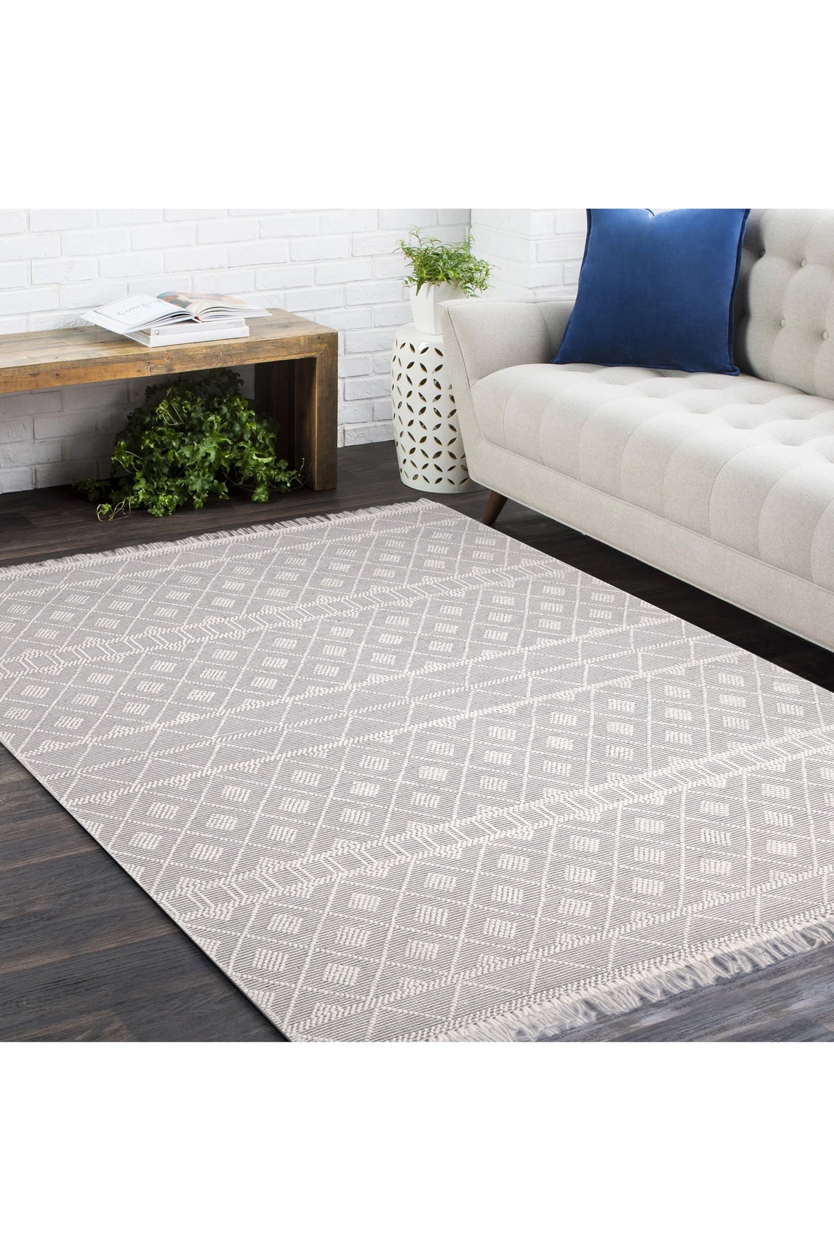 Bristol Wool Hand Woven Contemporary Area Rug Light Gray