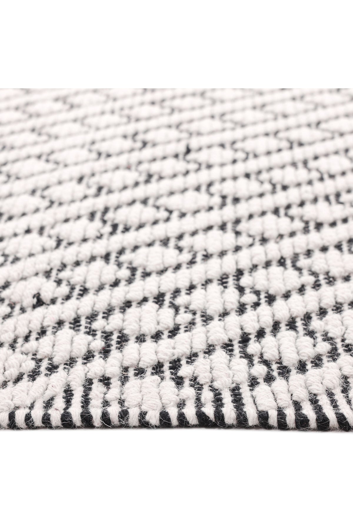 London Wool Hand Woven Contemporary Area Rug Ivory