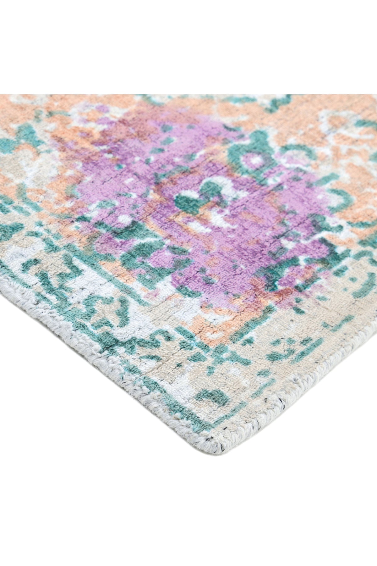 Ithica Hand-Loomed Contemporary Floral Beige Area Rug Beige