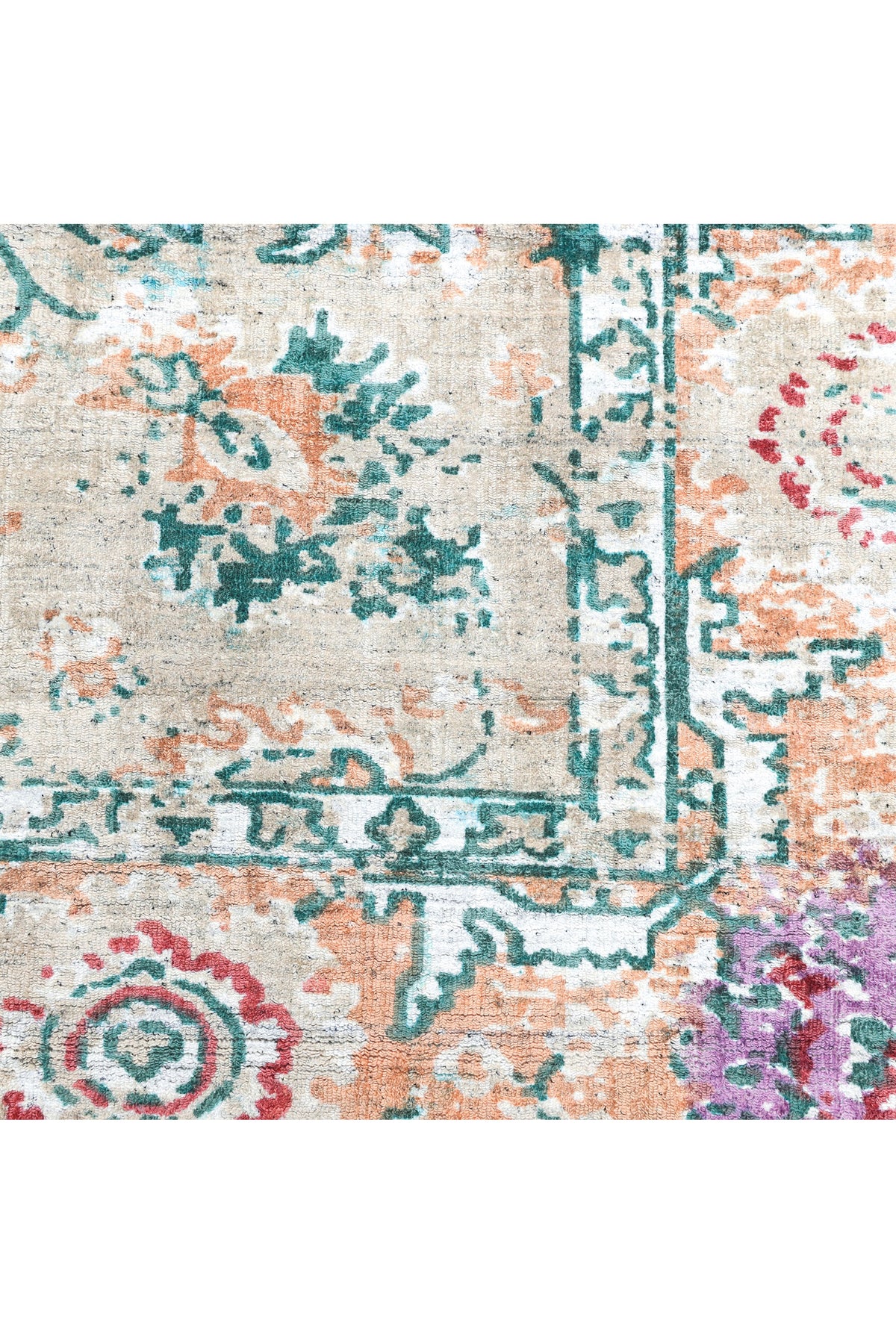 Ithica Hand-Loomed Contemporary Floral Beige Area Rug Beige
