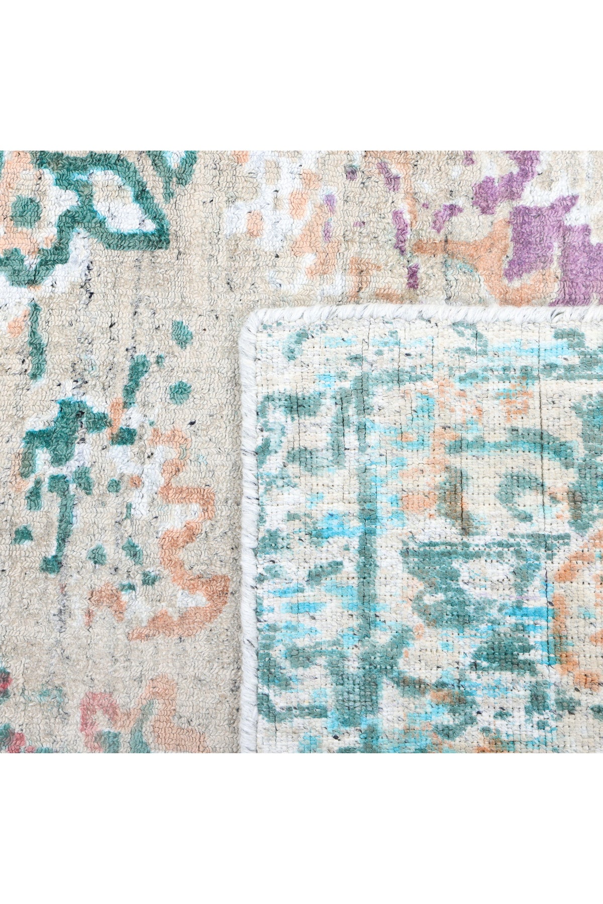Ithica Hand-Loomed Contemporary Floral Beige Area Rug Beige