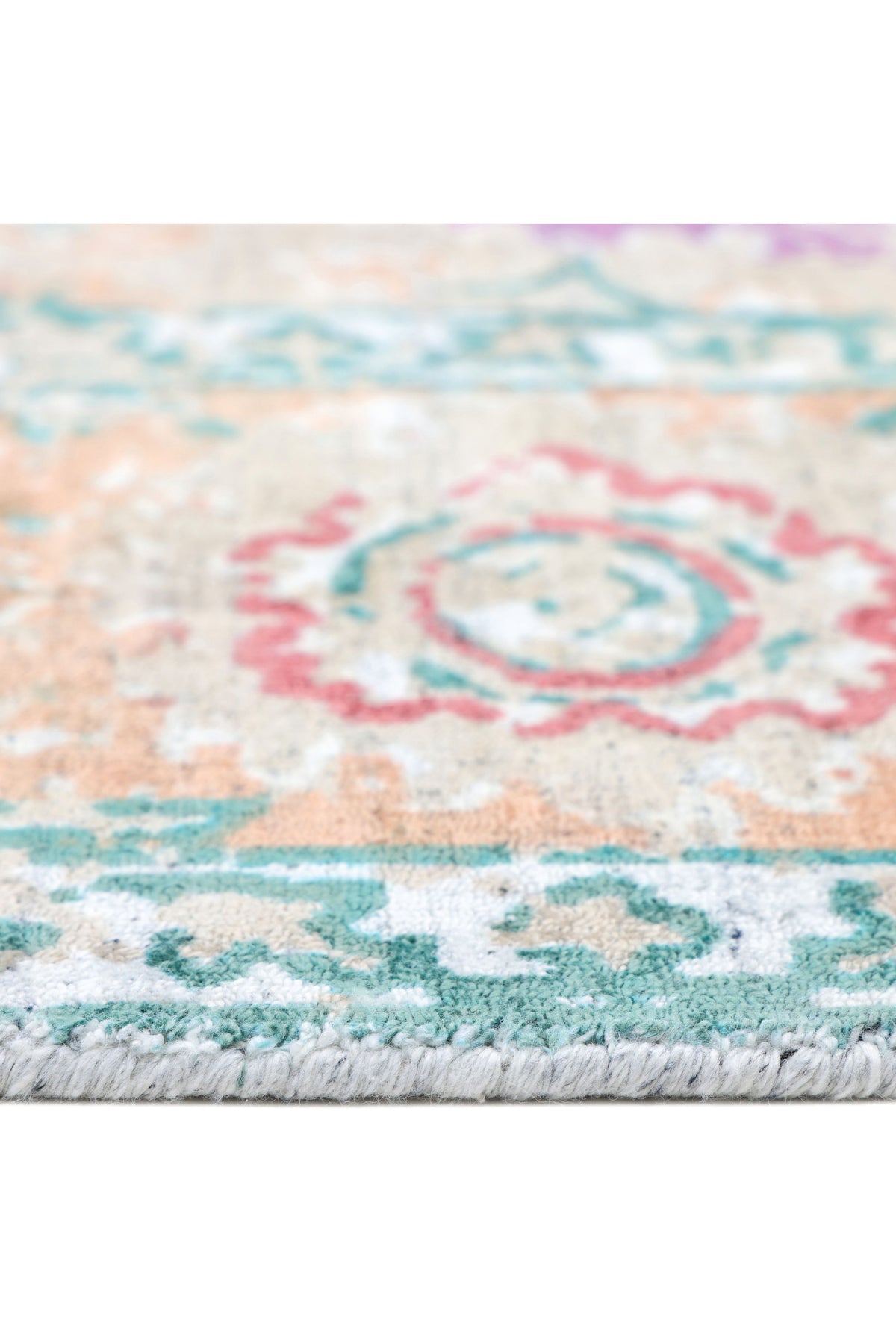 Ithica Hand-Loomed Contemporary Floral Beige Area Rug Beige