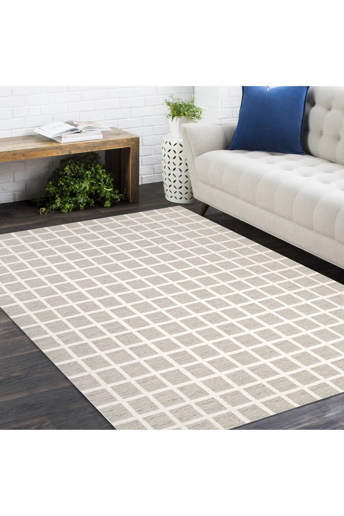 Rye Hand-Loomed Contemporary Geometric Brown Area Rug Brown