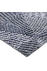 Erie Hand Knotted Contemporary Geometric Gray Area Rug Gray
