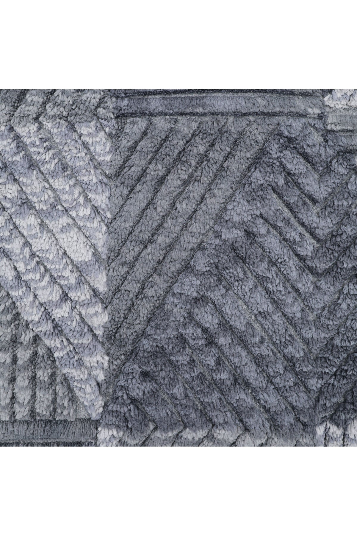 Erie Hand Knotted Contemporary Geometric Gray Area Rug Gray