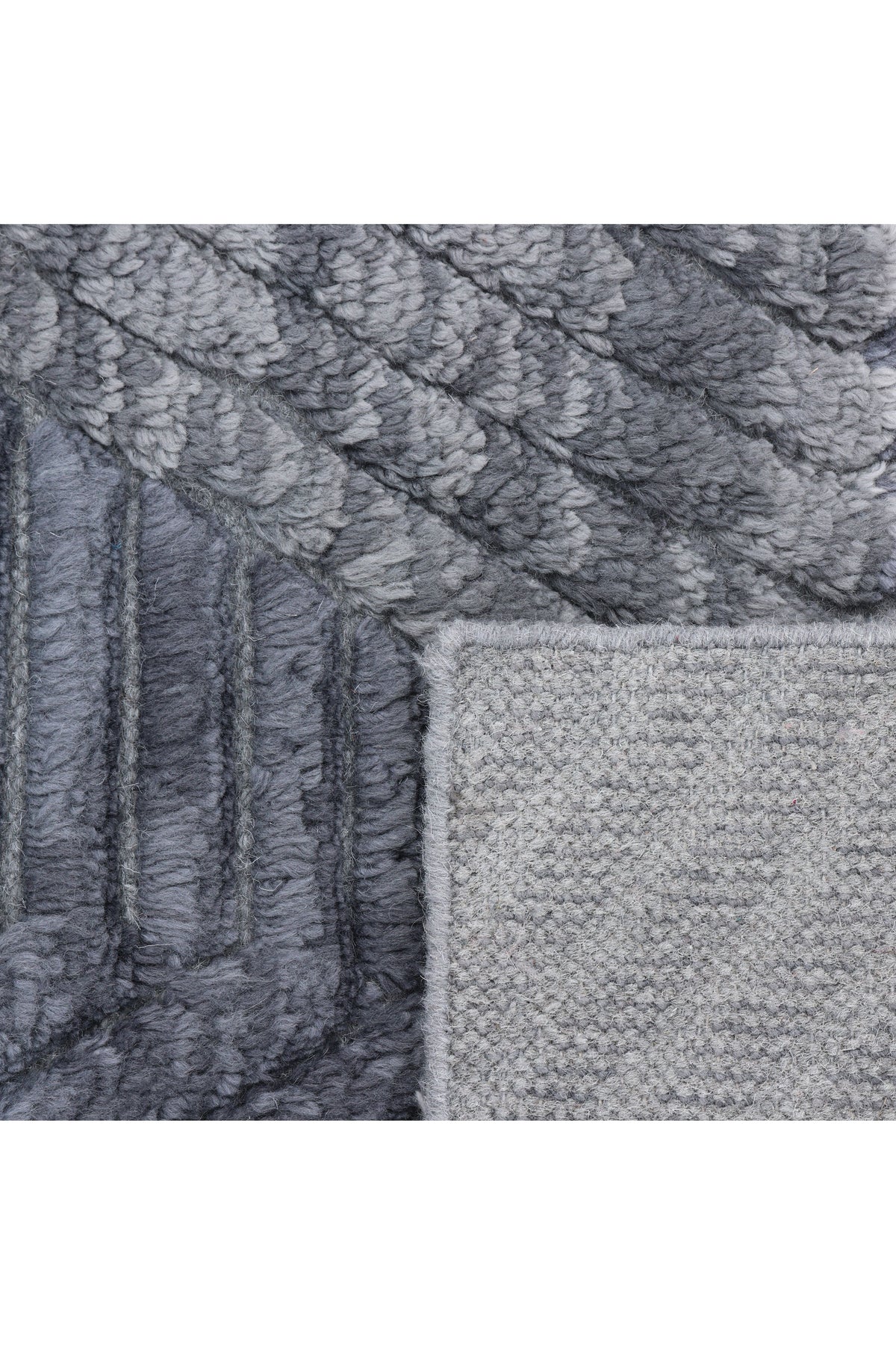 Erie Hand Knotted Contemporary Geometric Gray Area Rug Gray