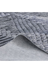 Erie Hand Knotted Contemporary Geometric Gray Area Rug Gray