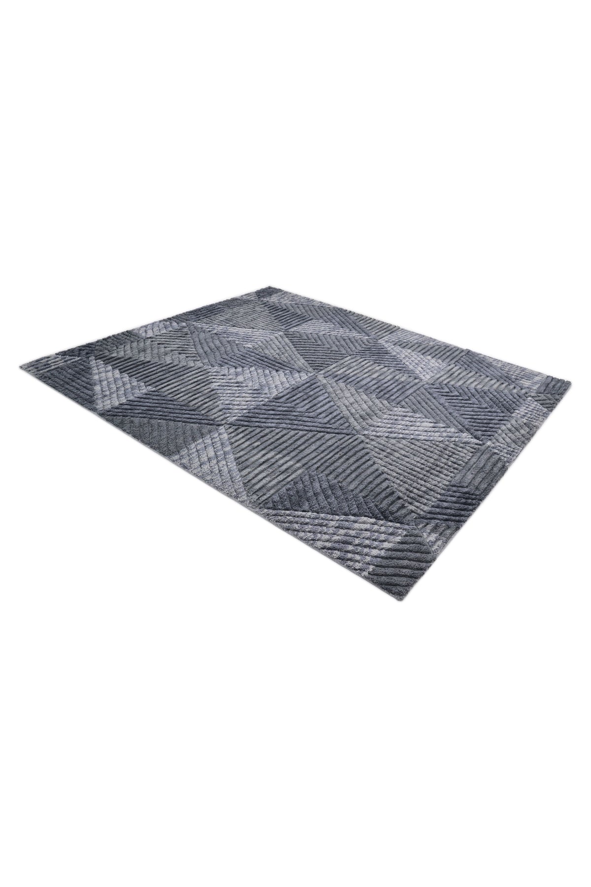 Erie Hand Knotted Contemporary Geometric Gray Area Rug Gray
