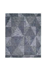 Erie Hand Knotted Contemporary Geometric Gray Area Rug Gray