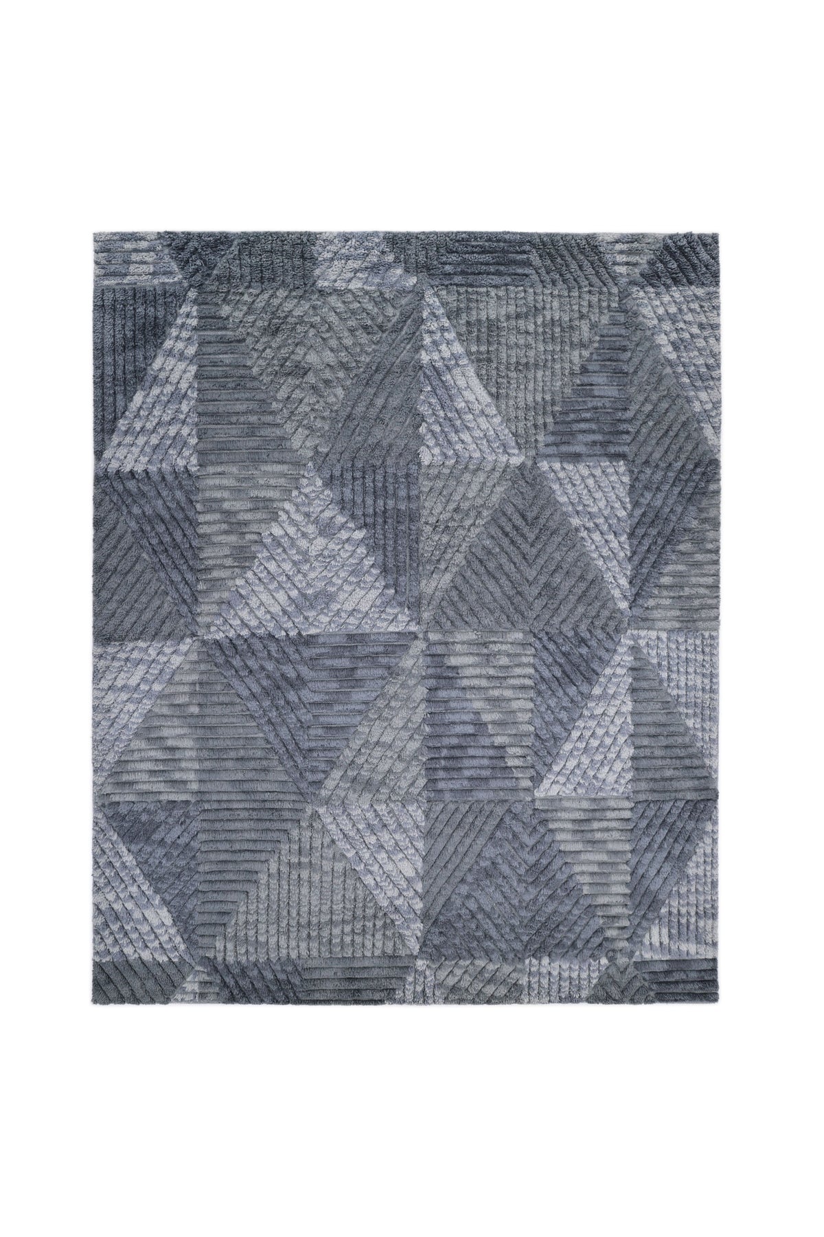 Erie Hand Knotted Contemporary Geometric Gray Area Rug Gray