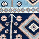 Hudson Hand Knotted Contemporary Floral Blue Area Rug Blue