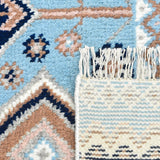 Hudson Hand Knotted Contemporary Floral Blue Area Rug Blue