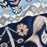 Hudson Hand Knotted Contemporary Floral Blue Area Rug Blue