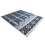 Hudson Hand Knotted Contemporary Floral Blue Area Rug Blue