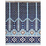 Hudson Hand Knotted Contemporary Floral Blue Area Rug Blue