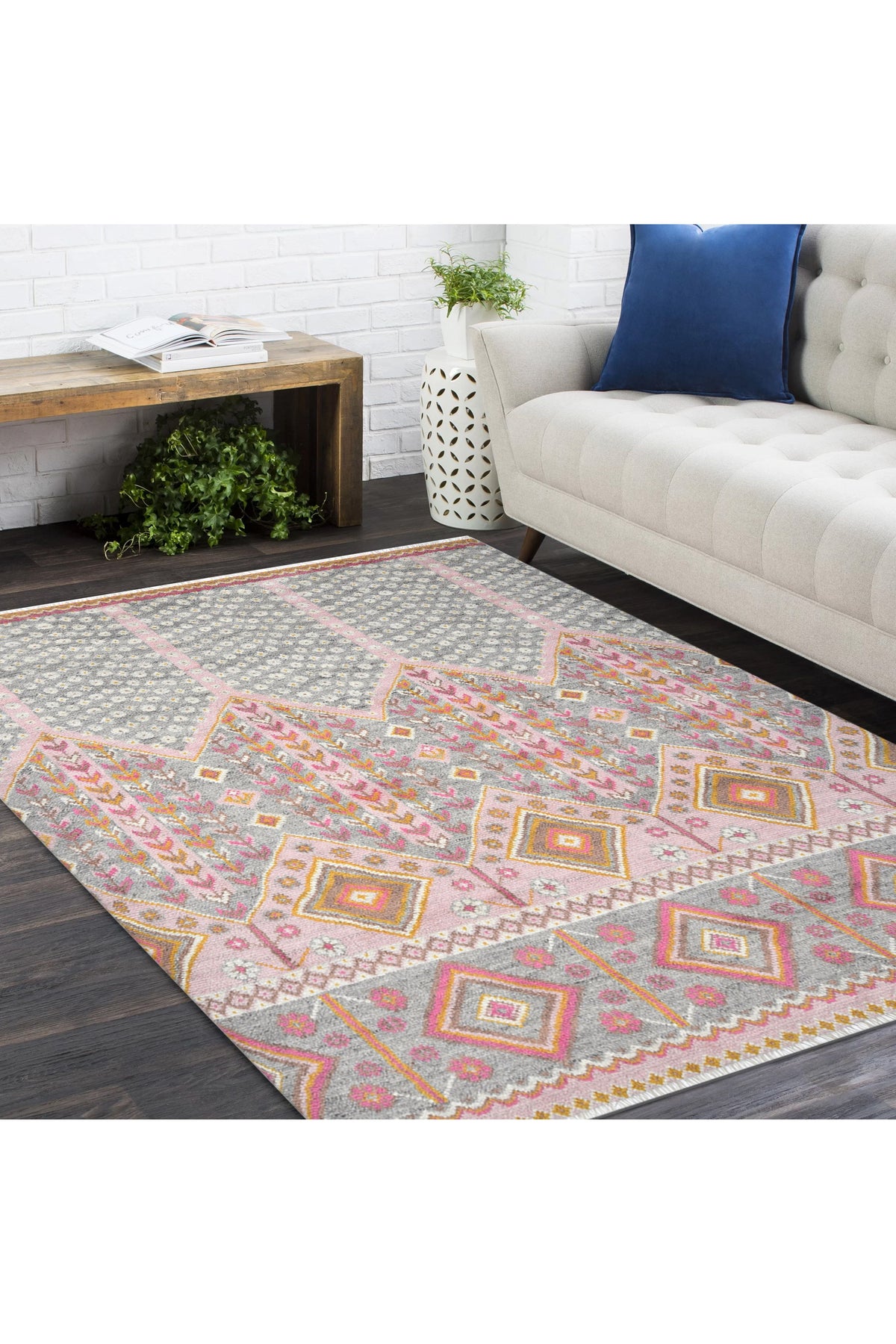 Hudson, Hand-Knotted Area Rug Pink