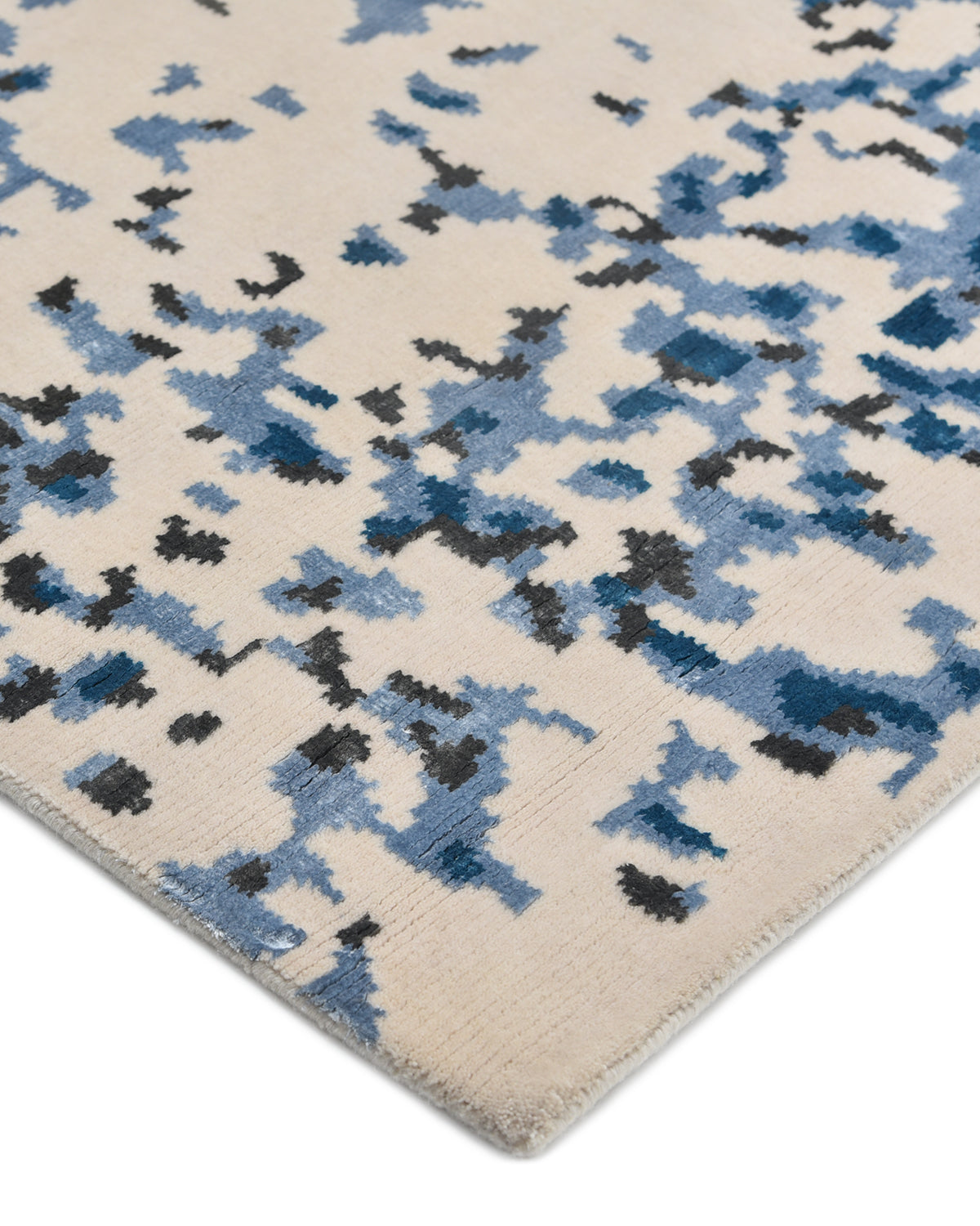 Monroe Hand Knotted Contemporary Abstract Beige Area Rug Beige
