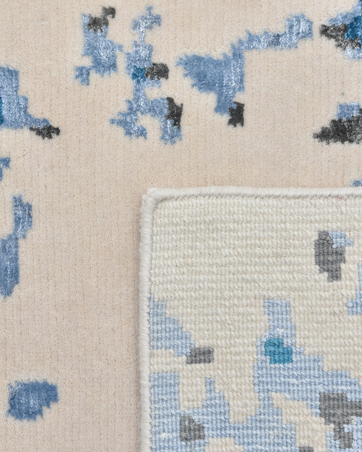 Monroe Hand Knotted Contemporary Abstract Beige Area Rug Beige