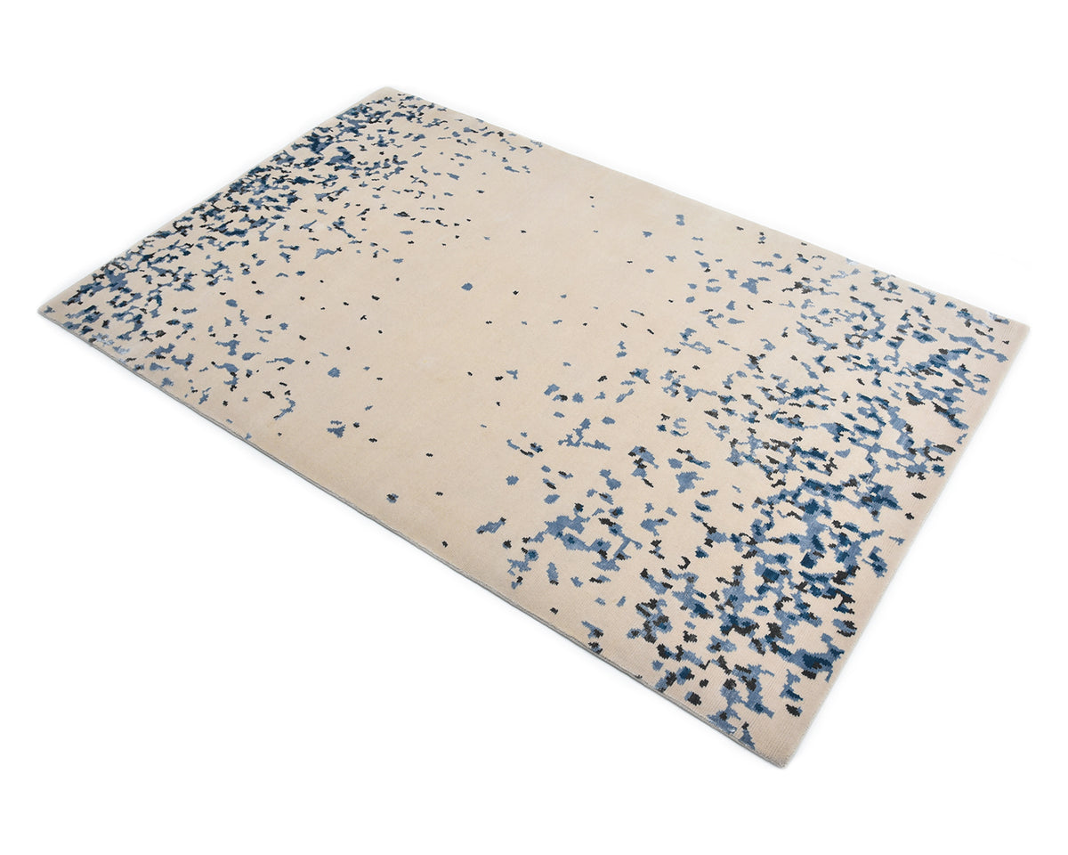 Monroe Hand Knotted Contemporary Abstract Beige Area Rug Beige