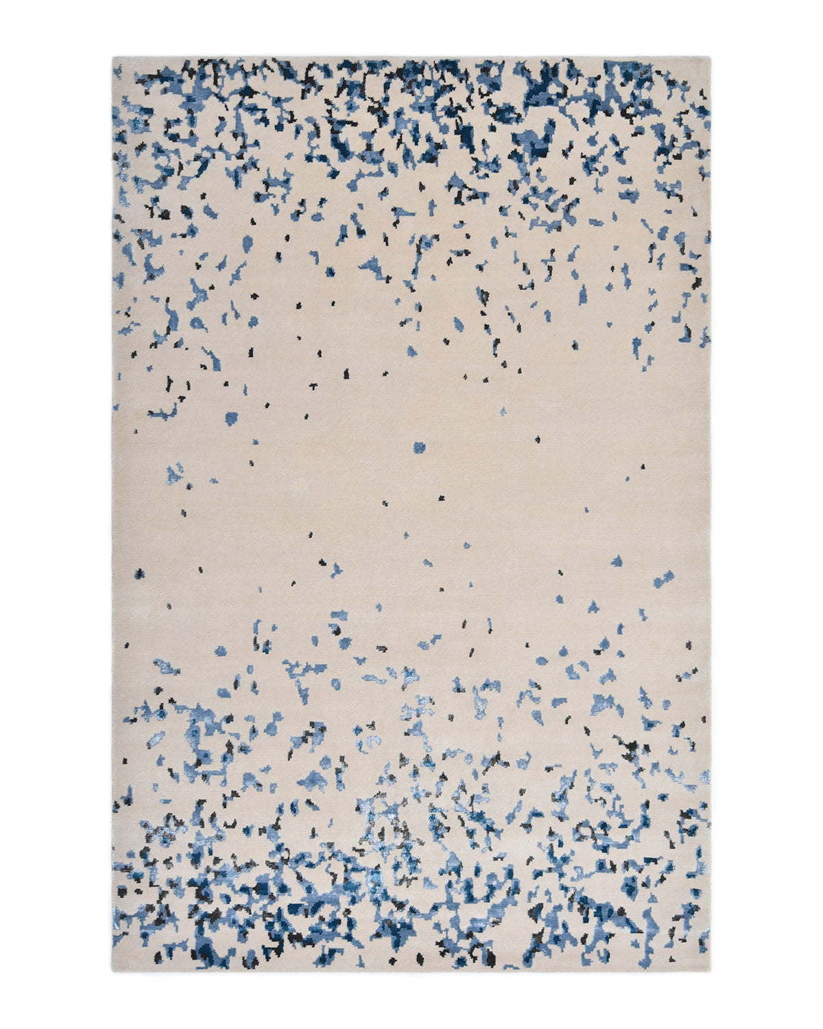 Monroe Hand Knotted Contemporary Abstract Beige Area Rug Beige