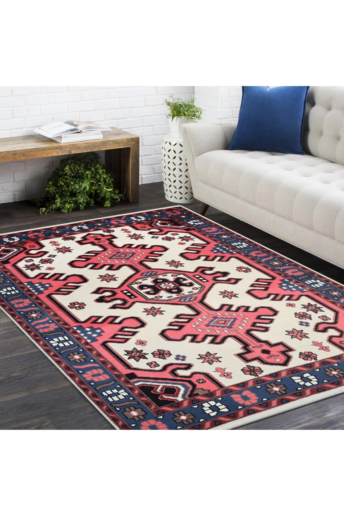 Gobi Hand Knotted Bohemian Southwestern Ivory Area Rug Ivory