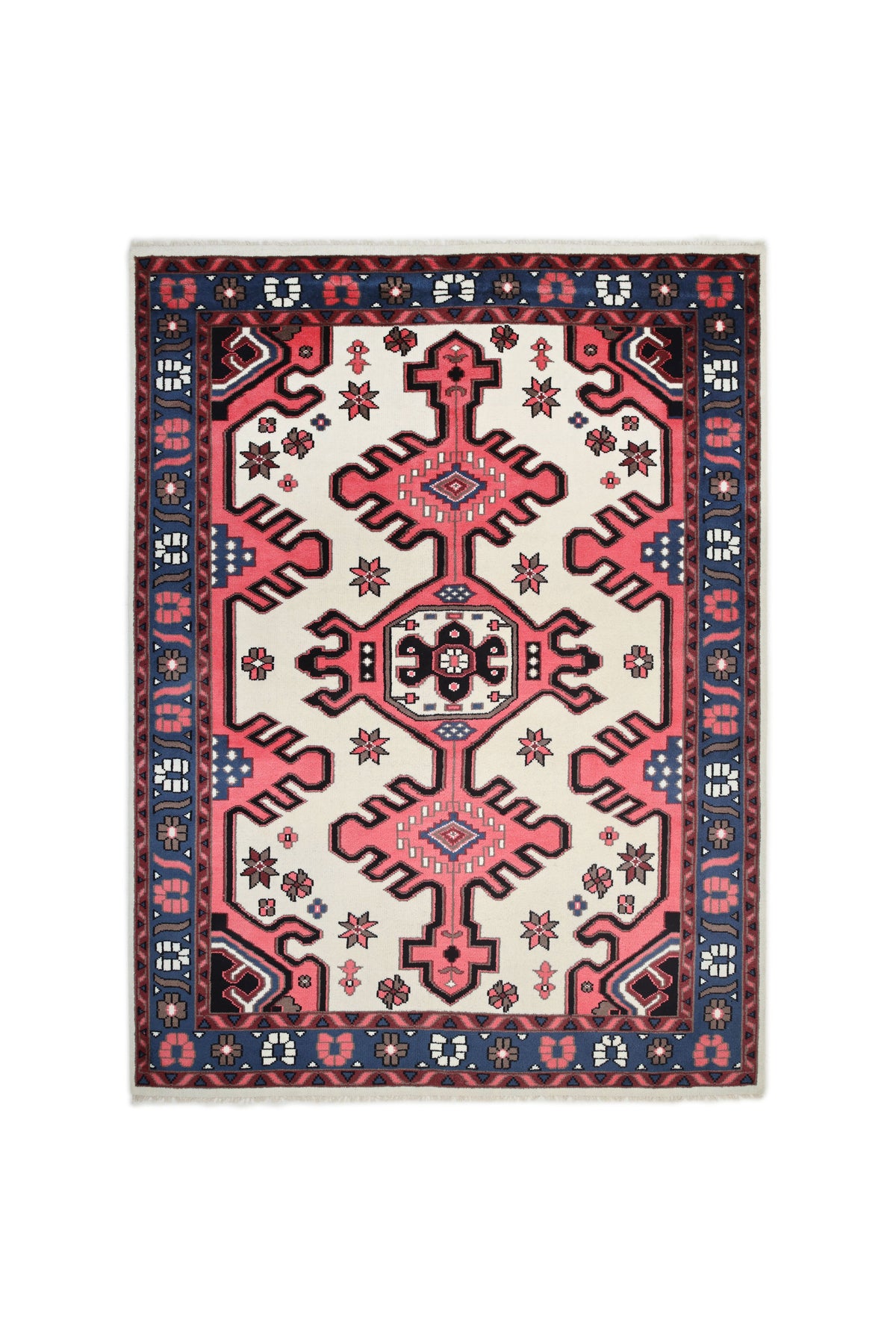 Gobi Hand Knotted Bohemian Southwestern Ivory Area Rug Ivory