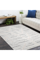 Chelsea Hand Knotted Contemporary Striped Light Gray Area Rug Light Gray
