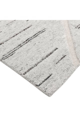 Chelsea Hand Knotted Contemporary Striped Light Gray Area Rug Light Gray