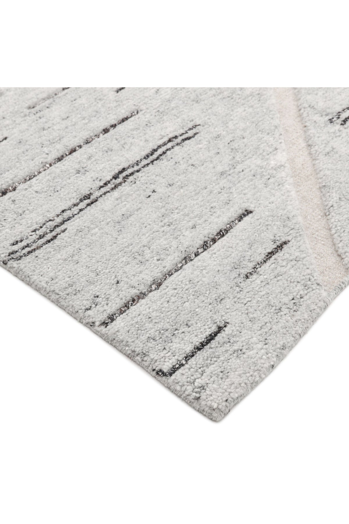 Chelsea Hand Knotted Contemporary Striped Light Gray Area Rug Light Gray