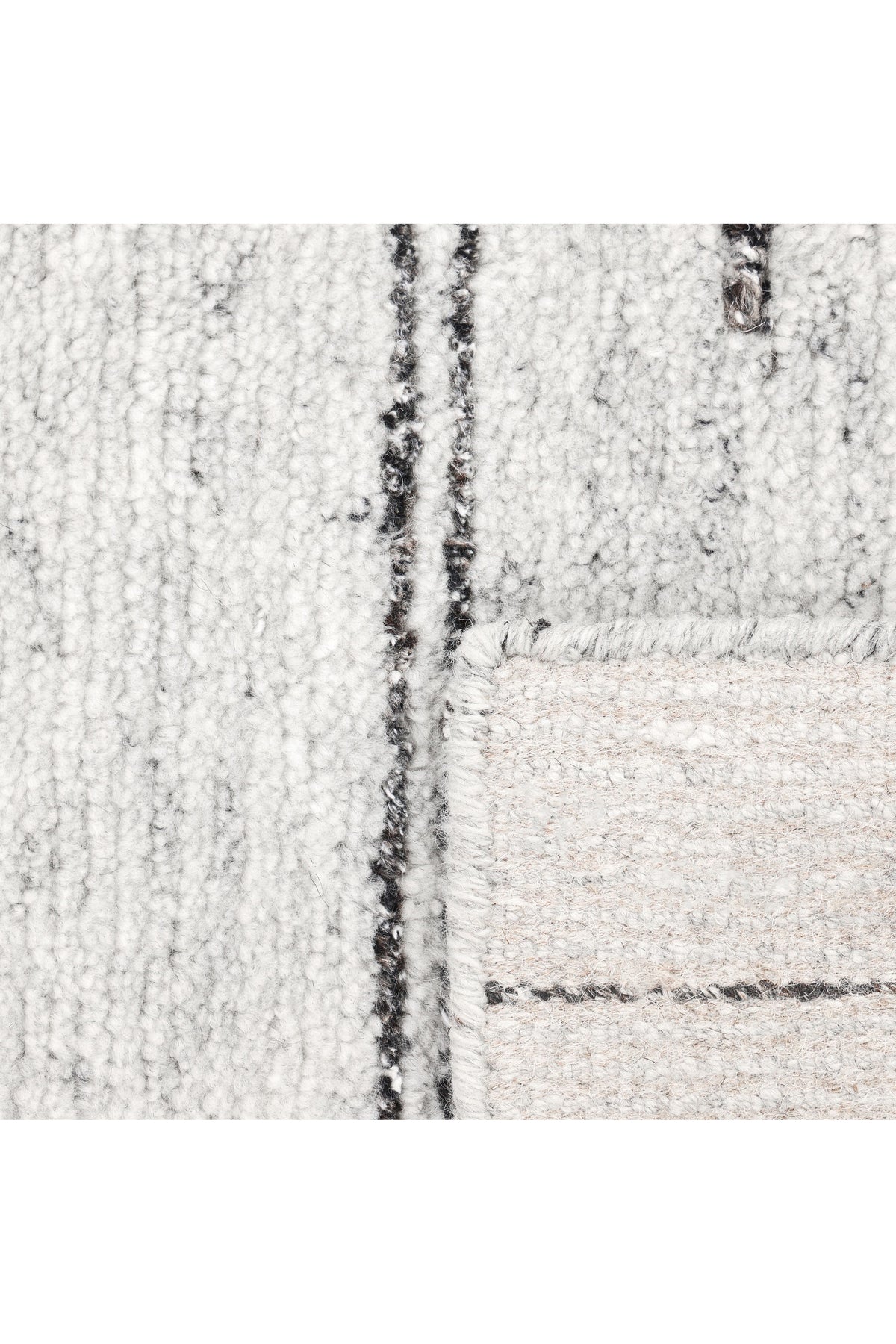 Chelsea Hand Knotted Contemporary Striped Light Gray Area Rug Light Gray