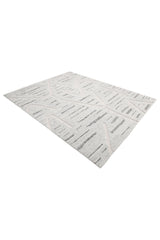 Chelsea Hand Knotted Contemporary Striped Light Gray Area Rug Light Gray