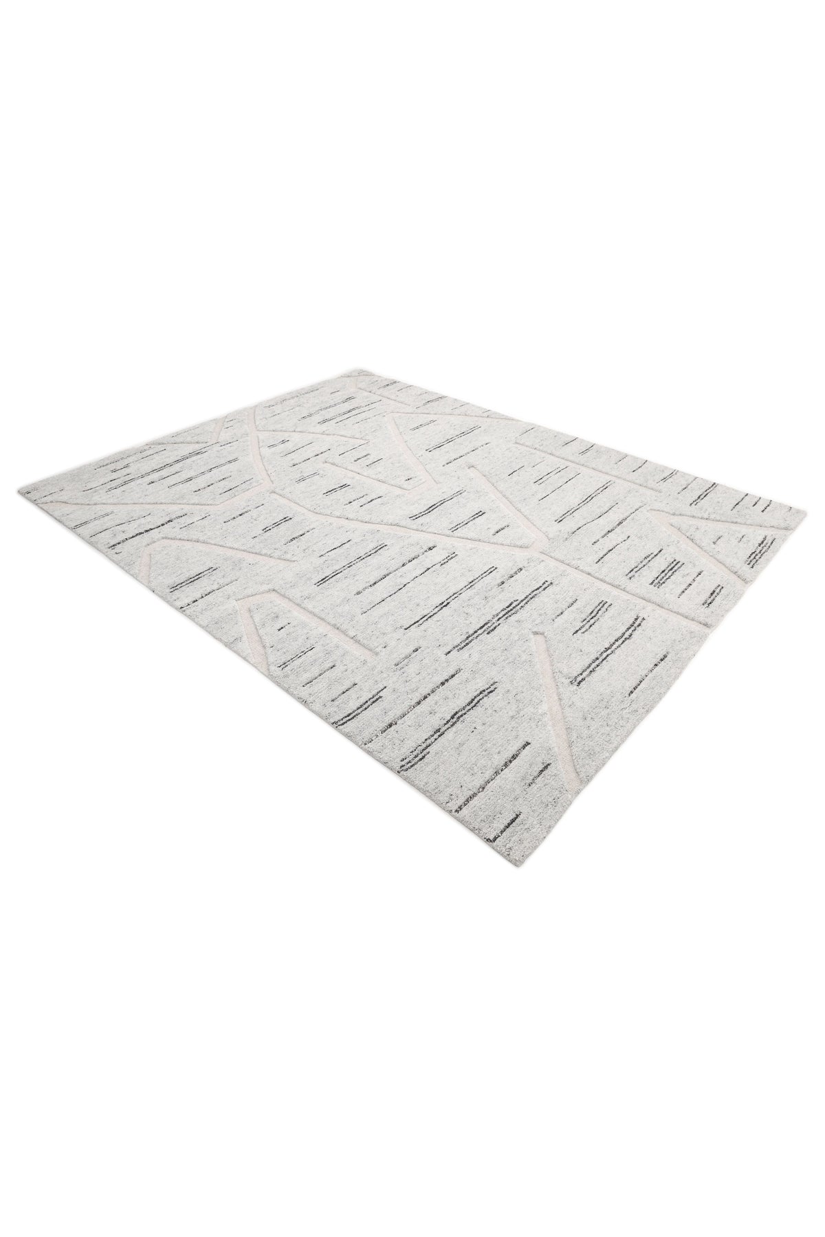 Chelsea Hand Knotted Contemporary Striped Light Gray Area Rug Light Gray