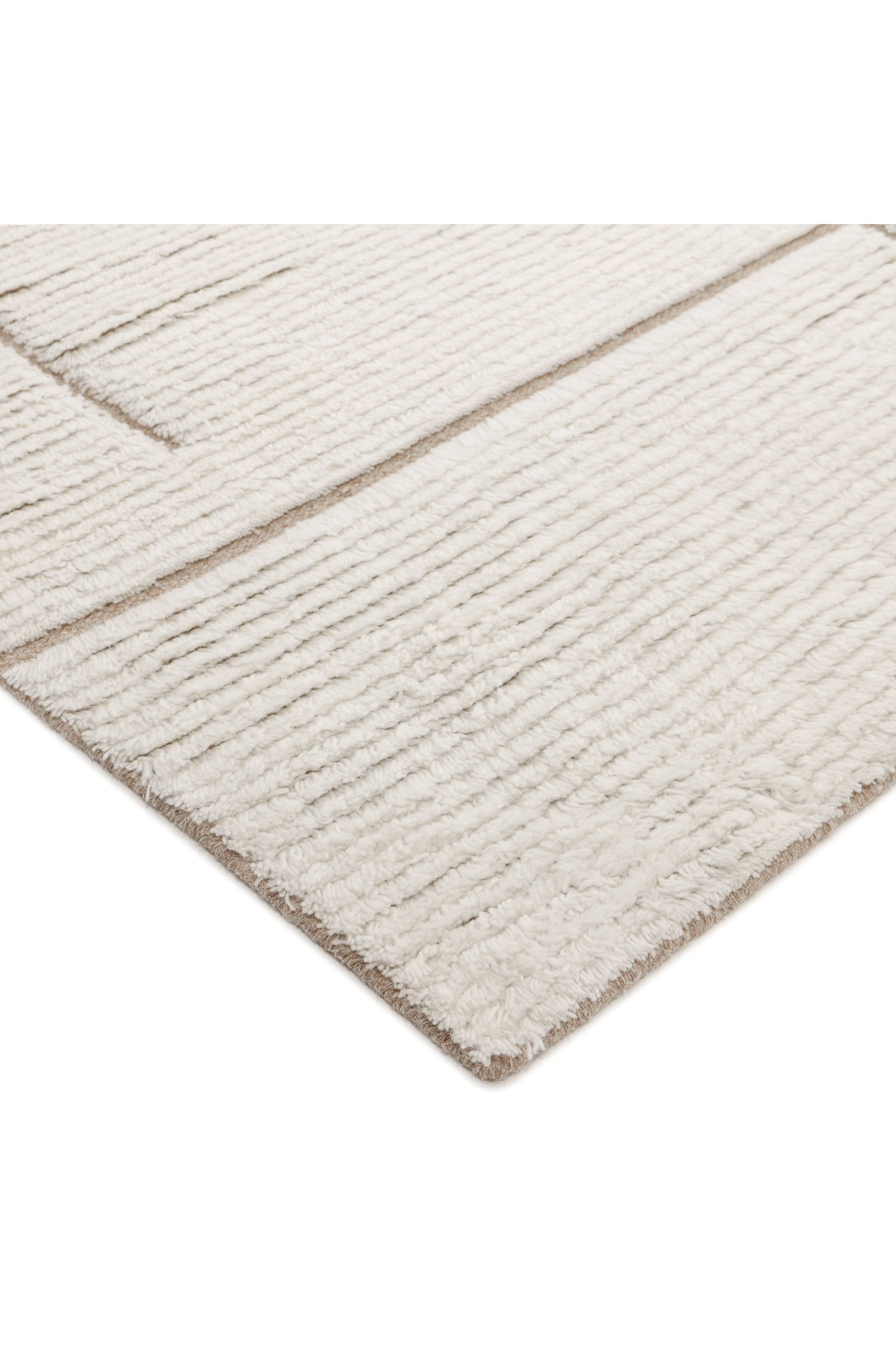 écru ivory SALE中様 Norwich Hand Knotted Contemporary Solid Ivory Area Rug Ivory
