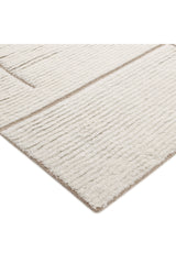 Norwich Hand Knotted Contemporary Solid Ivory Area Rug Ivory