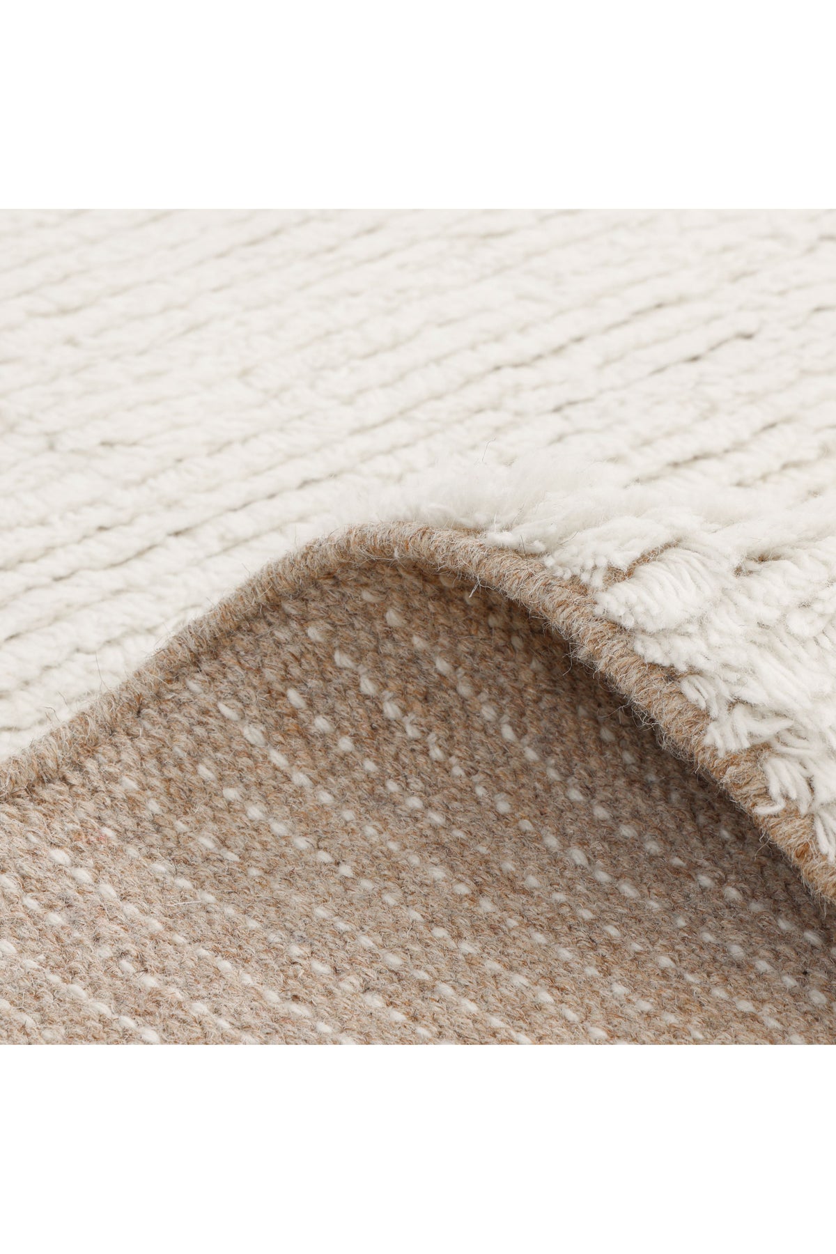 Norwich Hand Knotted Contemporary Solid Ivory Area Rug Ivory