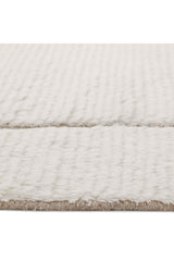 Norwich Hand Knotted Contemporary Solid Ivory Area Rug Ivory