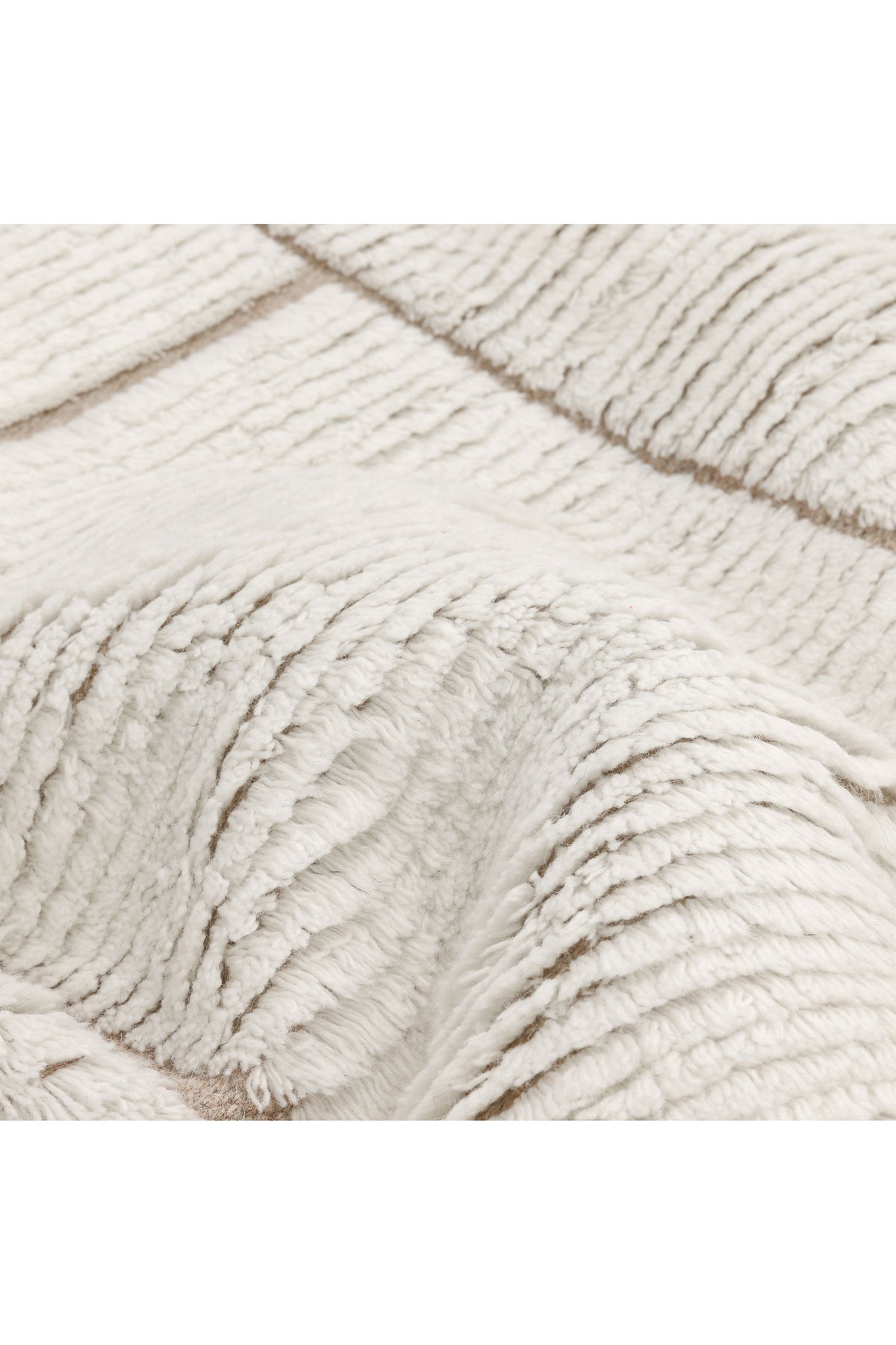 Norwich Hand Knotted Contemporary Solid Ivory Area Rug Ivory